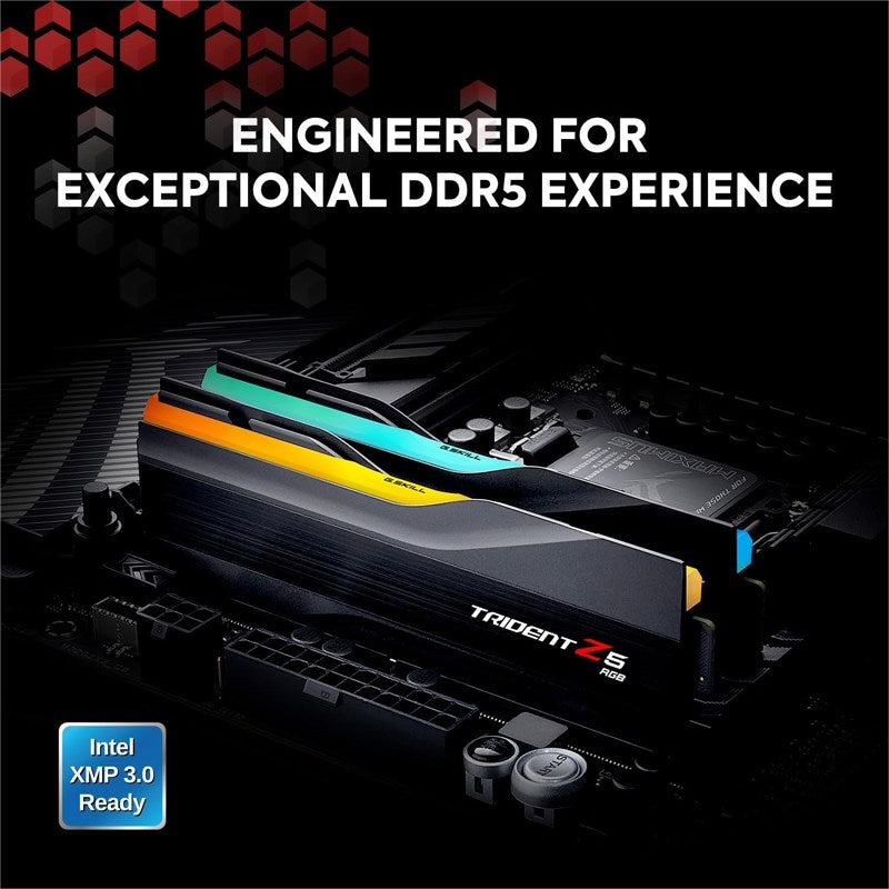 G.Skill Trident Z5 RGB 48GB (2x24GB) DDR5 6400MHz RAM Memory Kit - Black G.Skill Trident Z5 RGB 48GB (2x24GB) DDR5 6400MHz RAM Memory Kit - Black